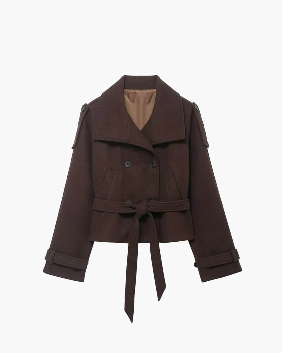 Gabardina corta Debbie con cuello mao