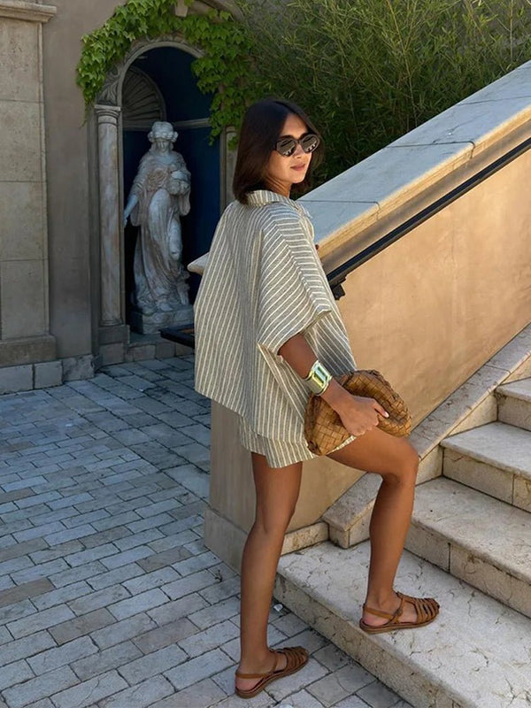 Conjunto de shorts a rayas Denise