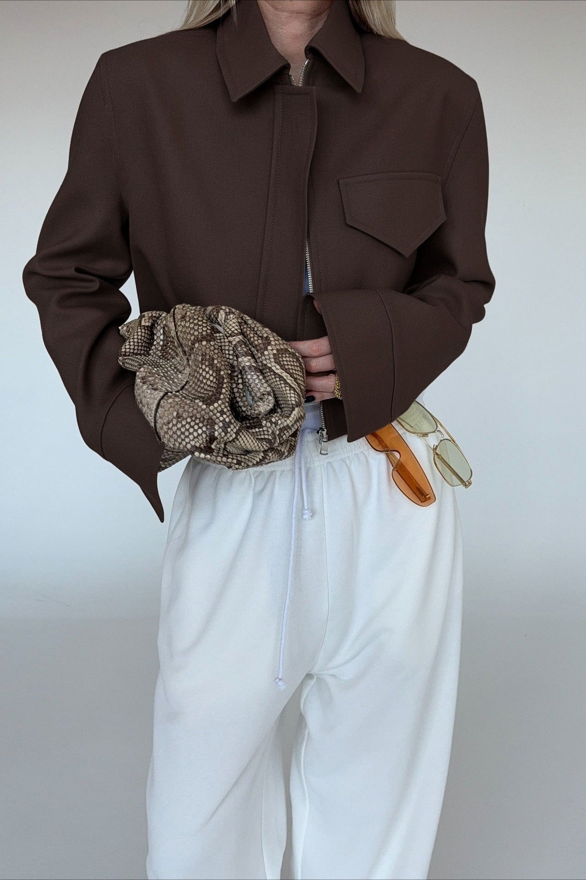 Chaqueta marrón con cremallera Dida