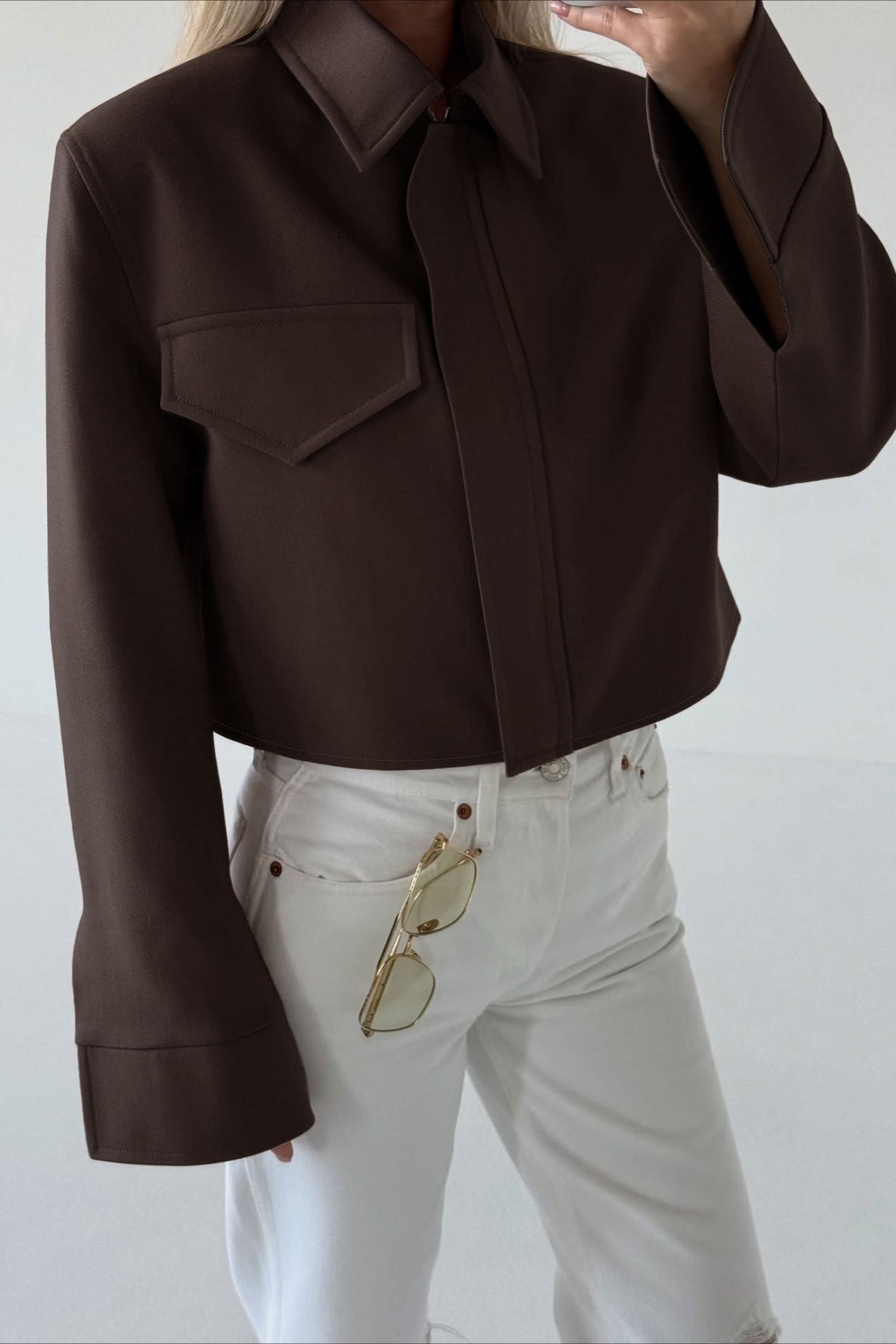 Chaqueta marrón con cremallera Dida