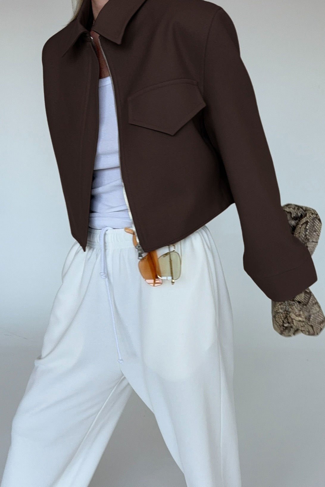 Chaqueta marrón con cremallera Dida