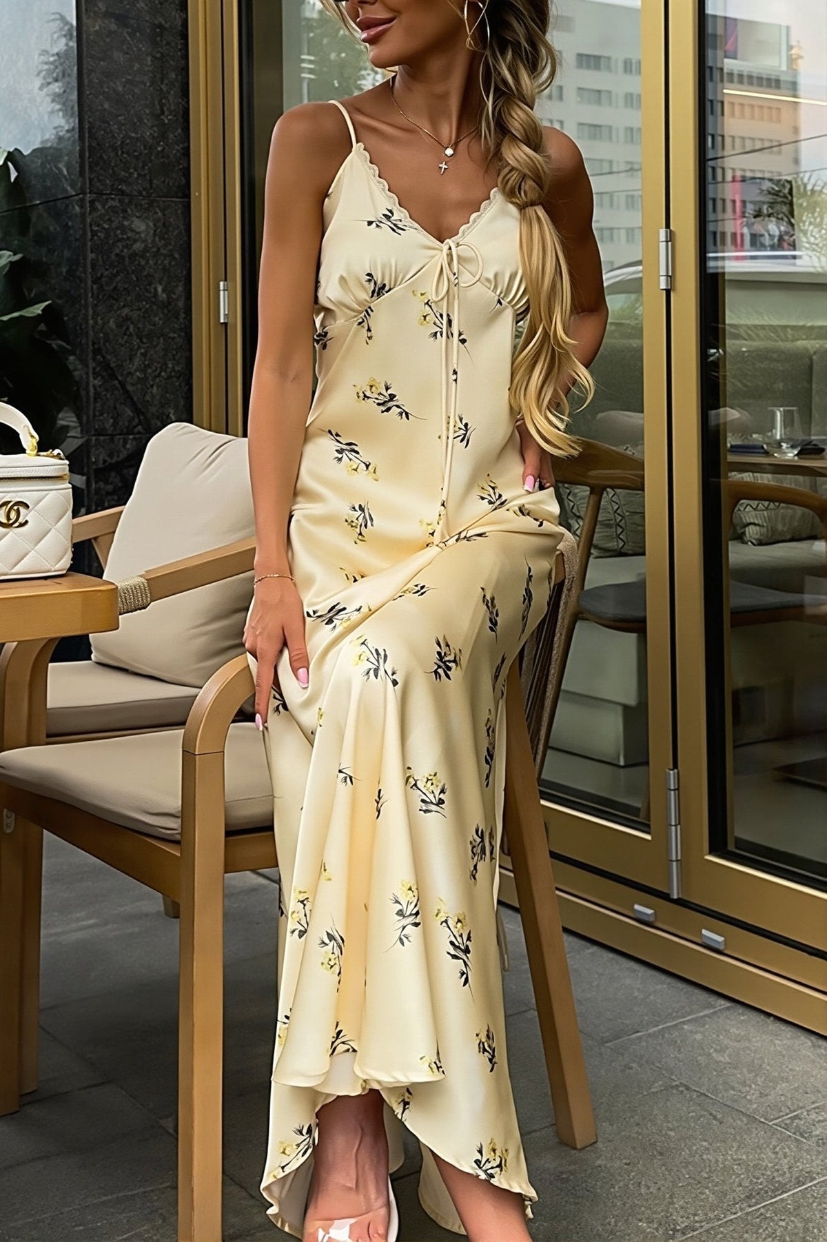 Elara Lace Cami Maxi Dress