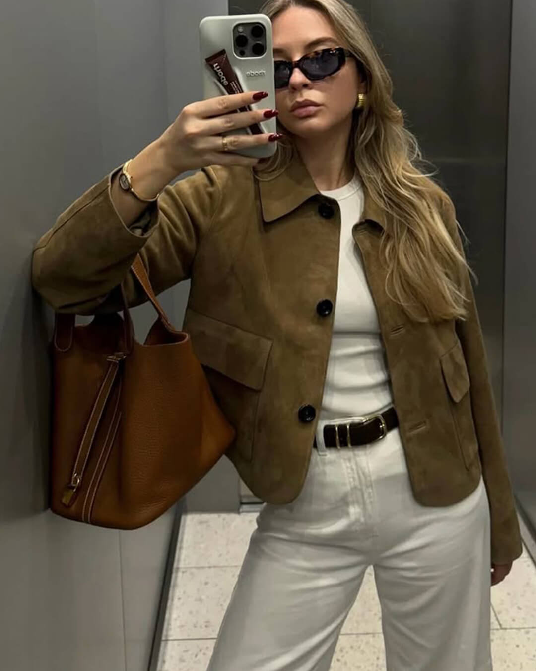 Chaqueta de ante Elara