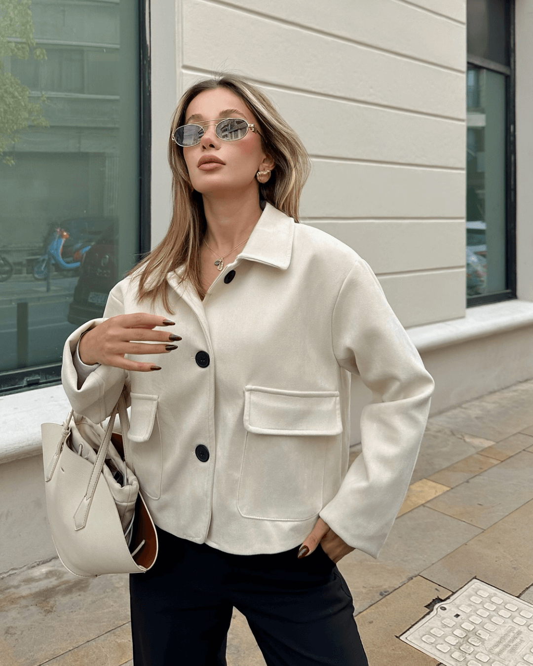 Chaqueta de ante Elara