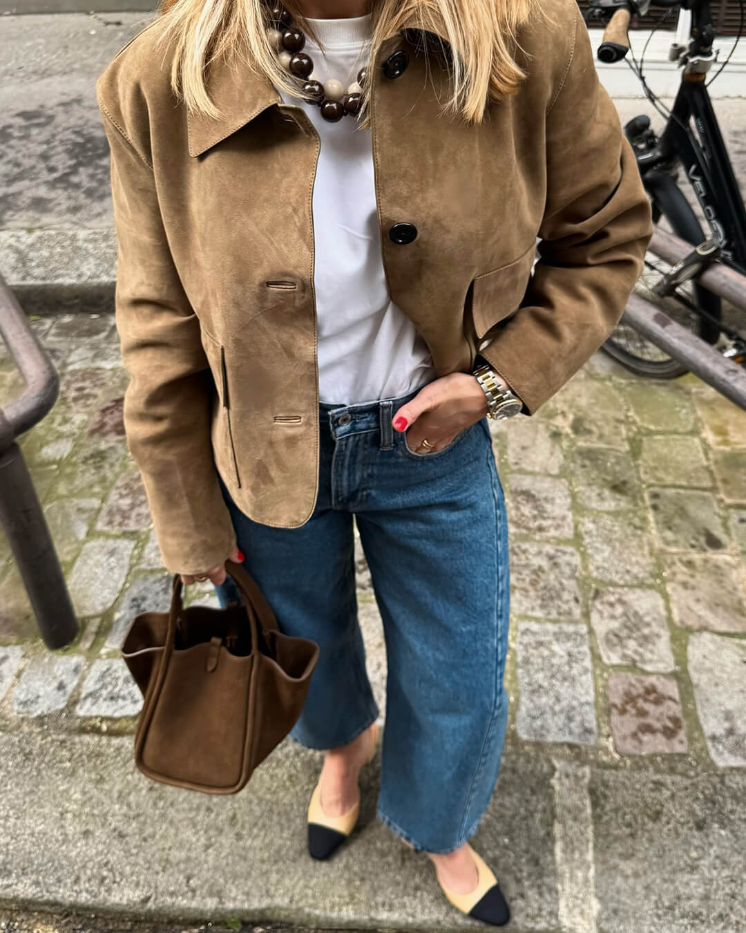 Chaqueta de ante Elara
