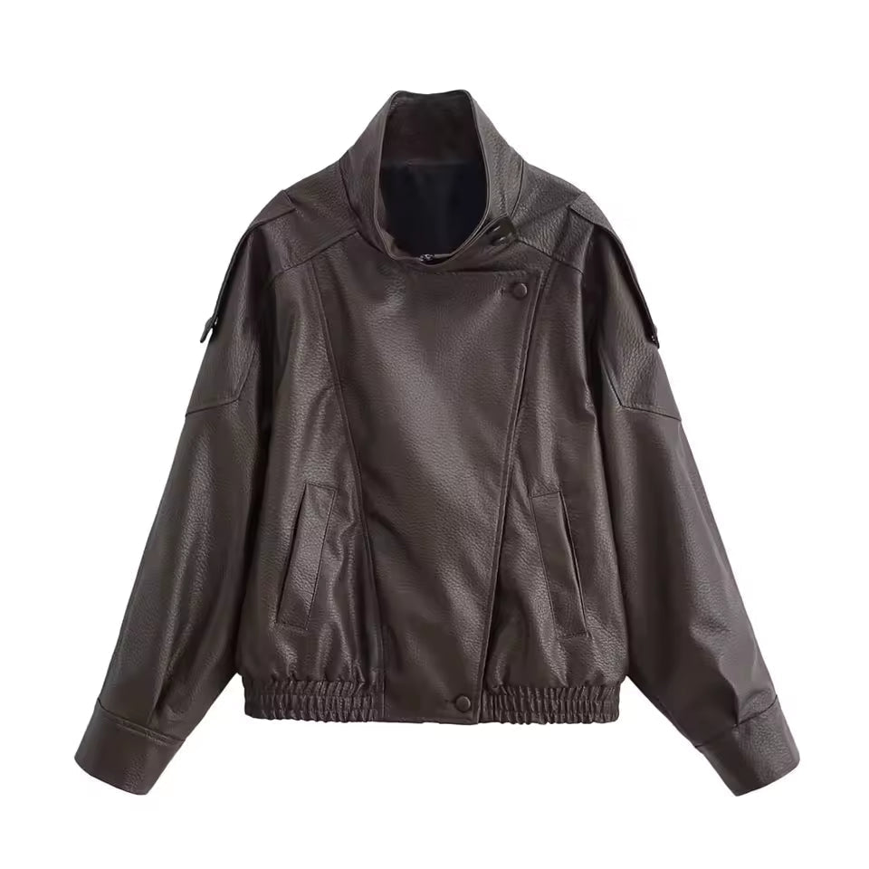 Chaqueta asimétrica con botones y bolsillos Elena