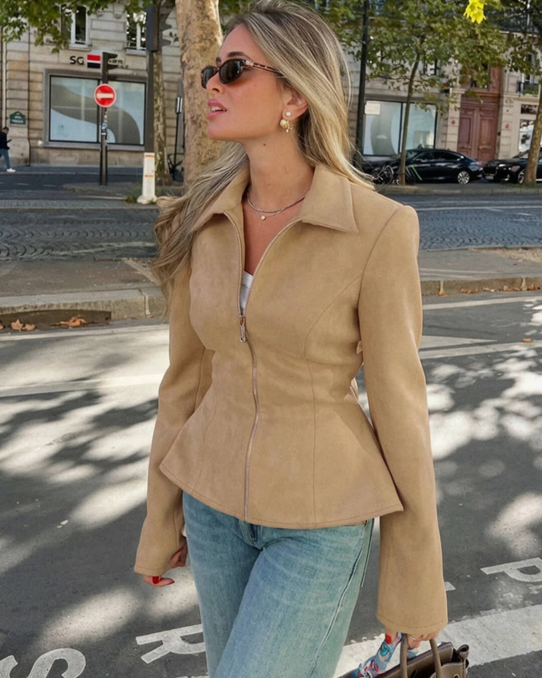 Chaqueta de ante sintético Ella