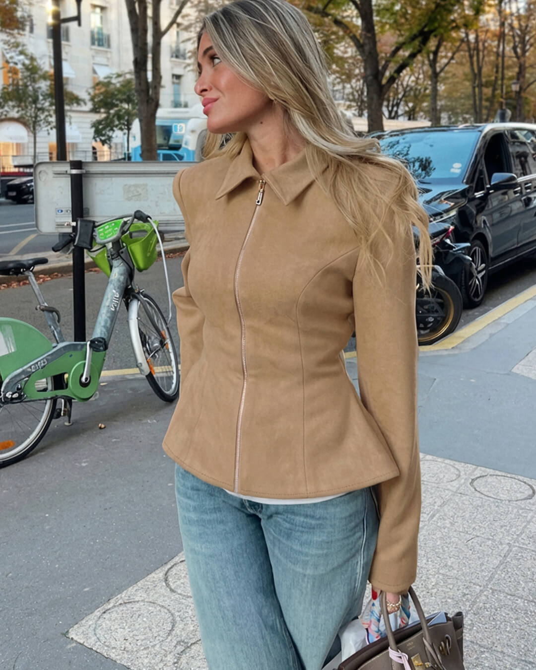 Chaqueta de ante sintético Ella
