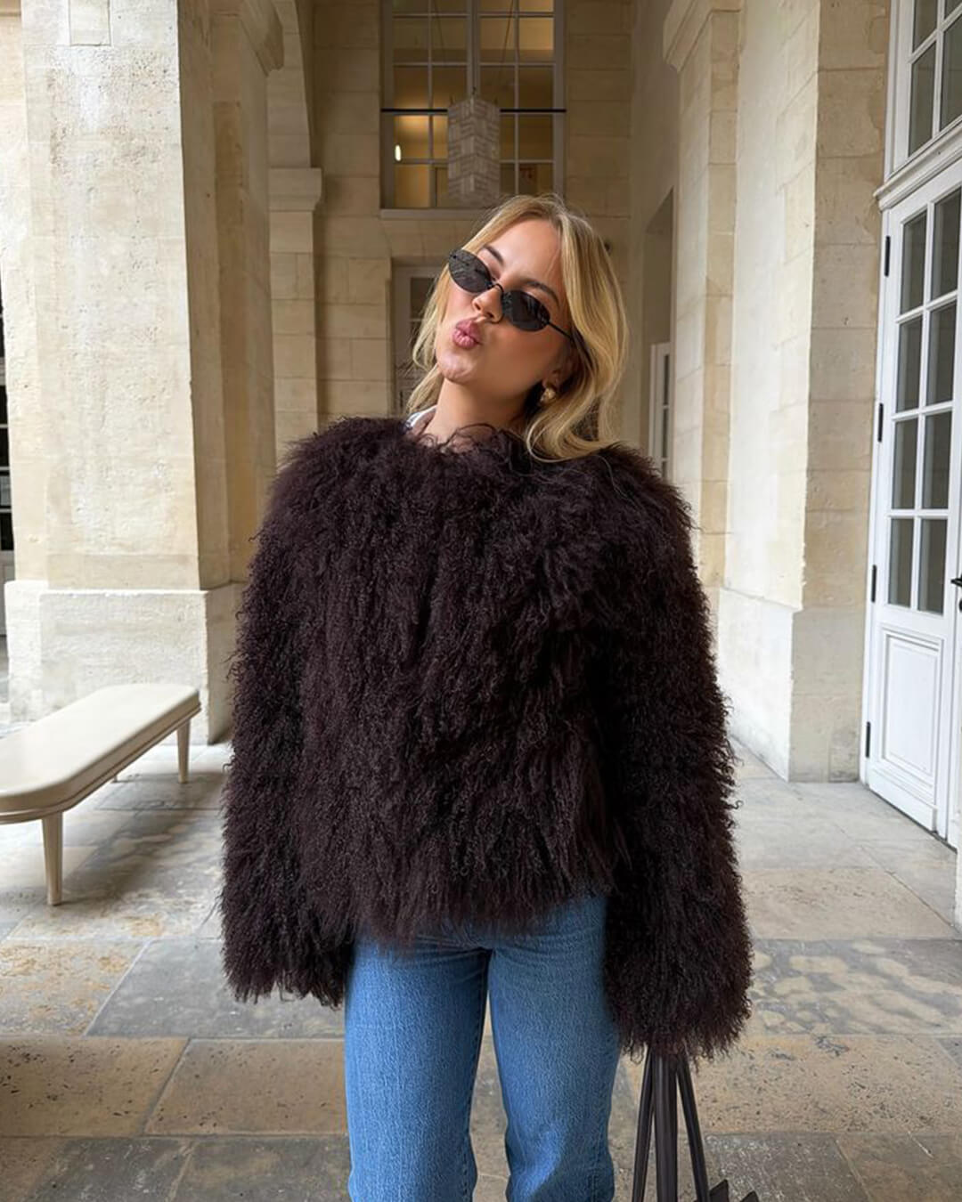 Elsie Fluffy Cropped Faux Fur Coat