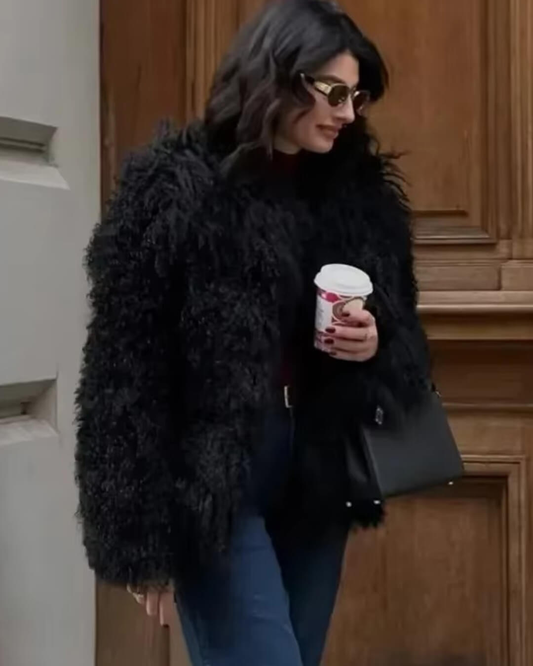 Elsie Fluffy Cropped Faux Fur Coat