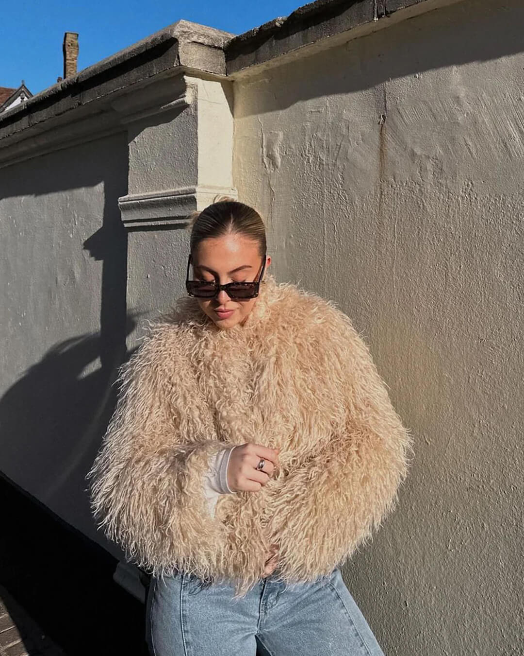 Elsie Fluffy Cropped Faux Fur Coat