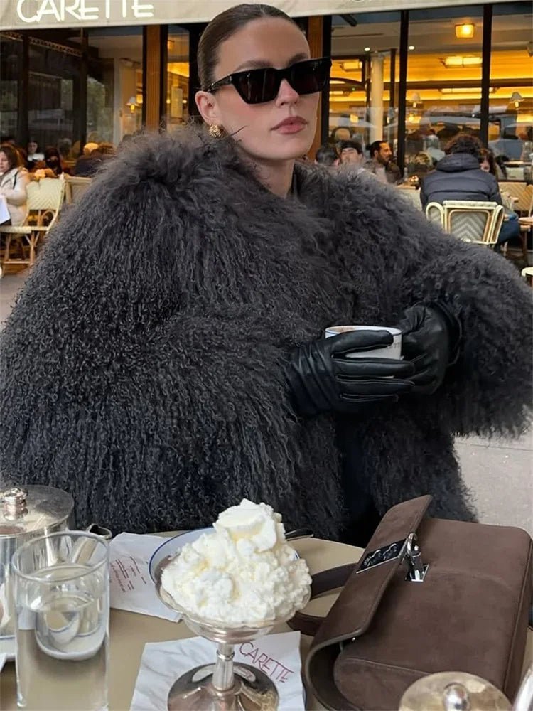 Elsie Fluffy Cropped Faux Fur Coat