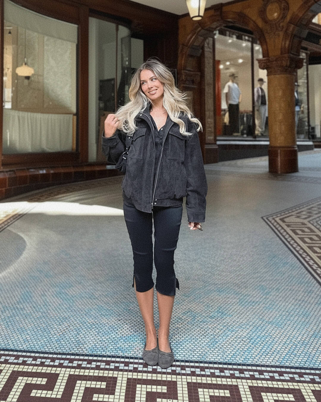 Chaqueta bomber de ante Elyssa