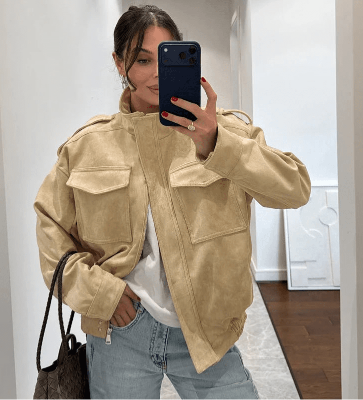 Chaqueta bomber de ante Elyssa