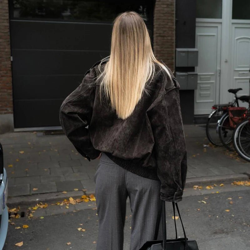 Chaqueta bomber de ante Elyssa