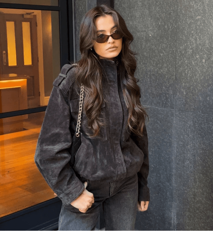 Chaqueta bomber de ante Elyssa