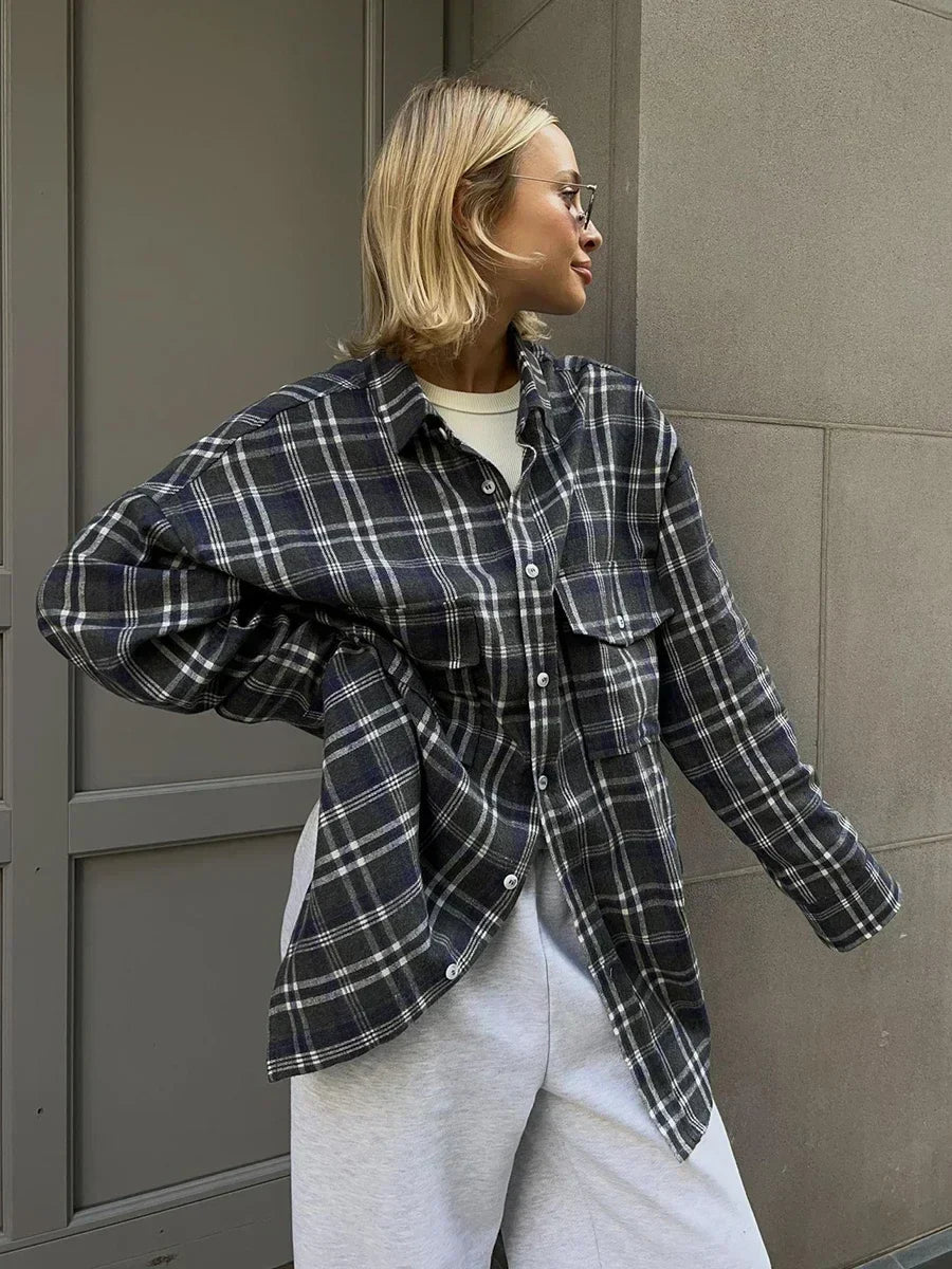 Blusa holgada de cuadros Emma