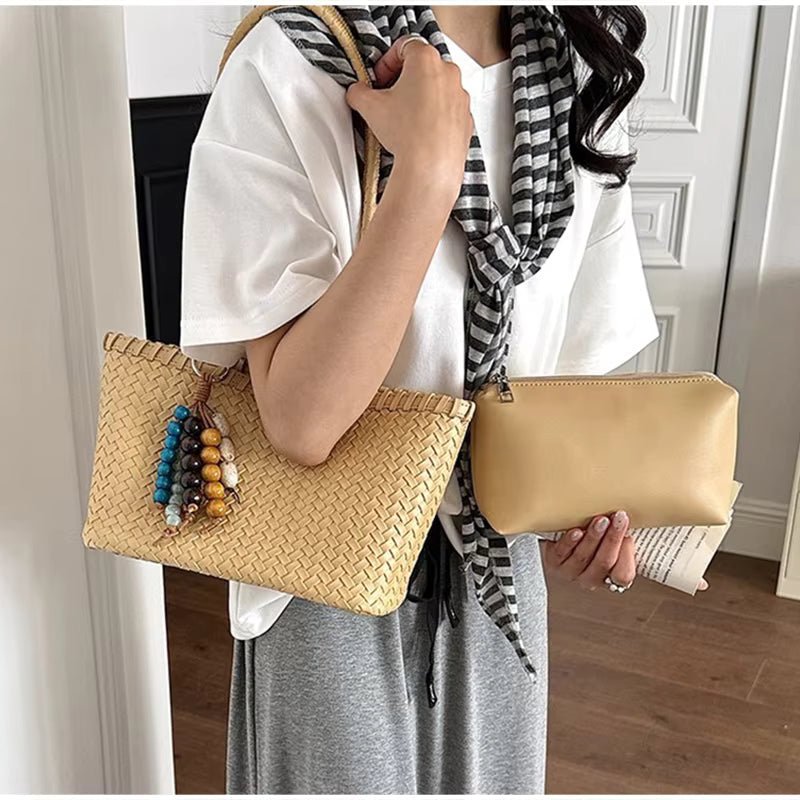 Bolso tote tejido de paja Emma