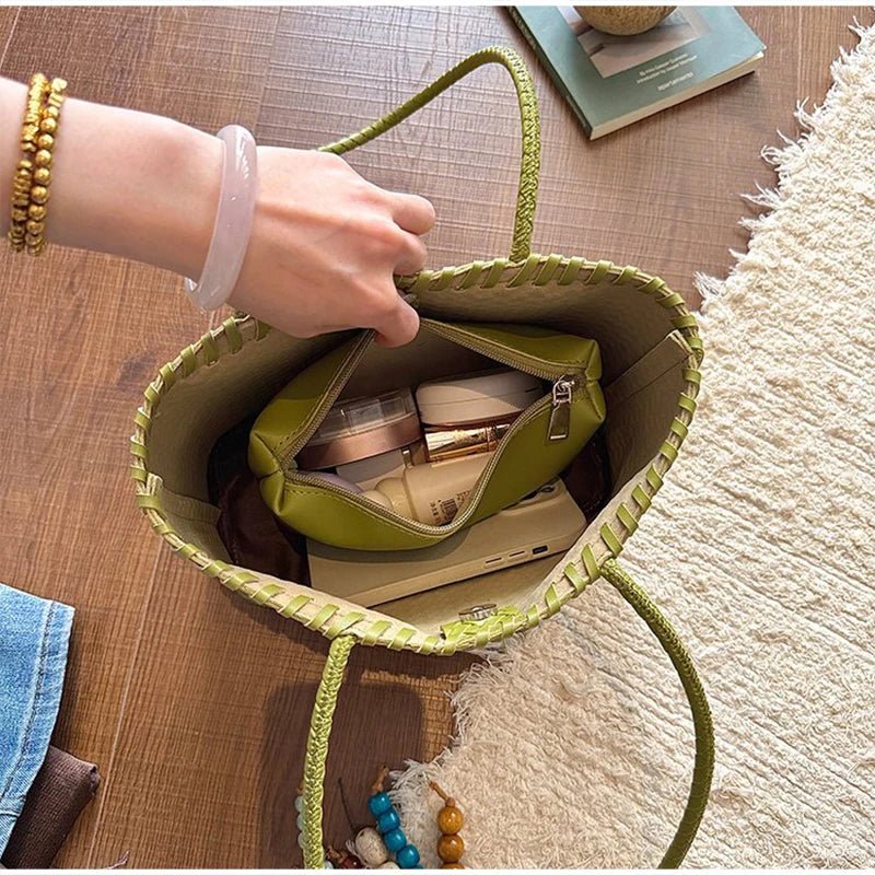 Bolso tote tejido de paja Emma