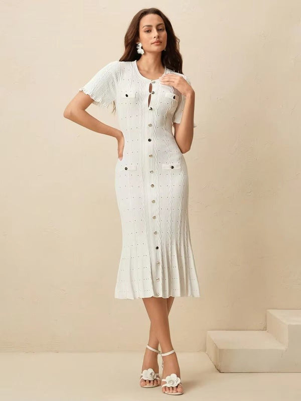 Vestido midi de punto con botones delanteros Erlinda