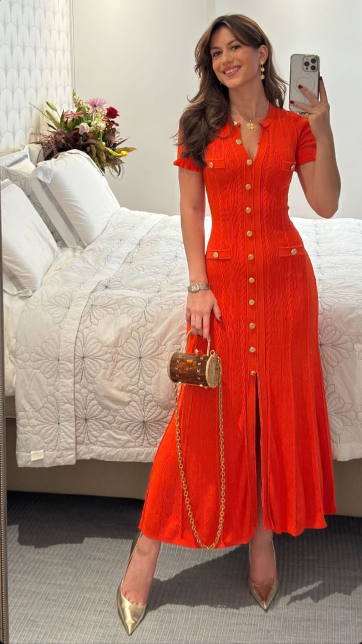 Vestido midi de punto con botones delanteros Erlinda