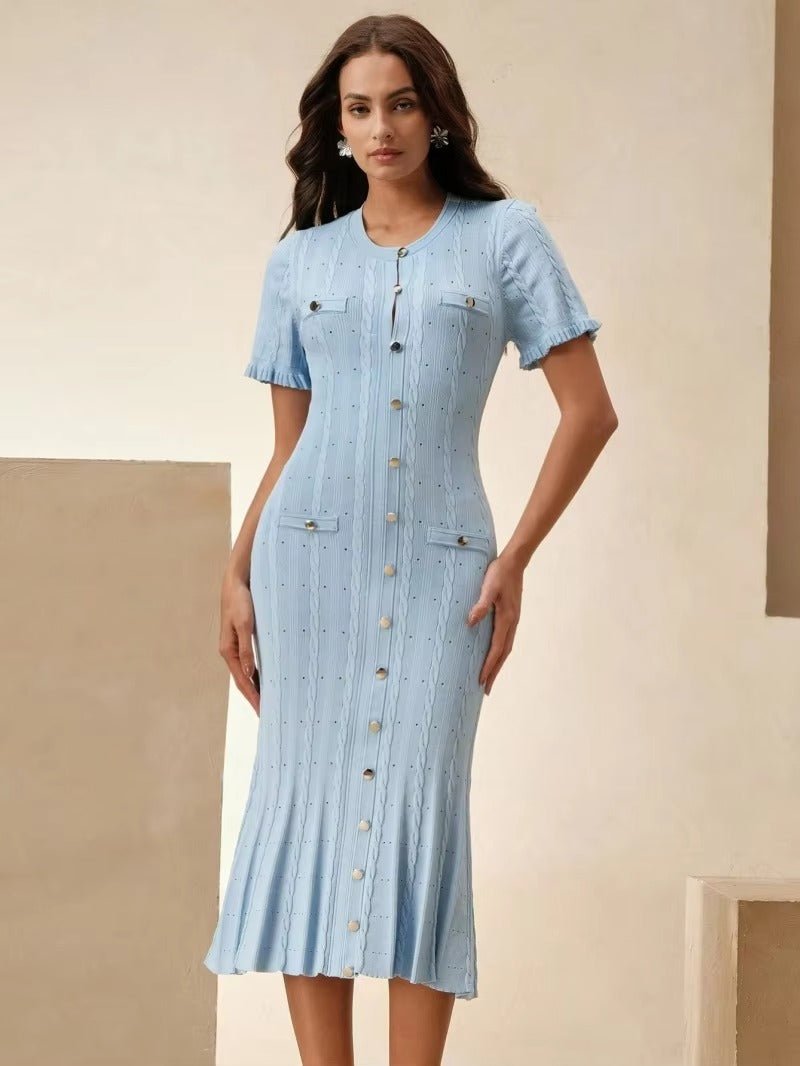 Vestido midi de punto con botones delanteros Erlinda