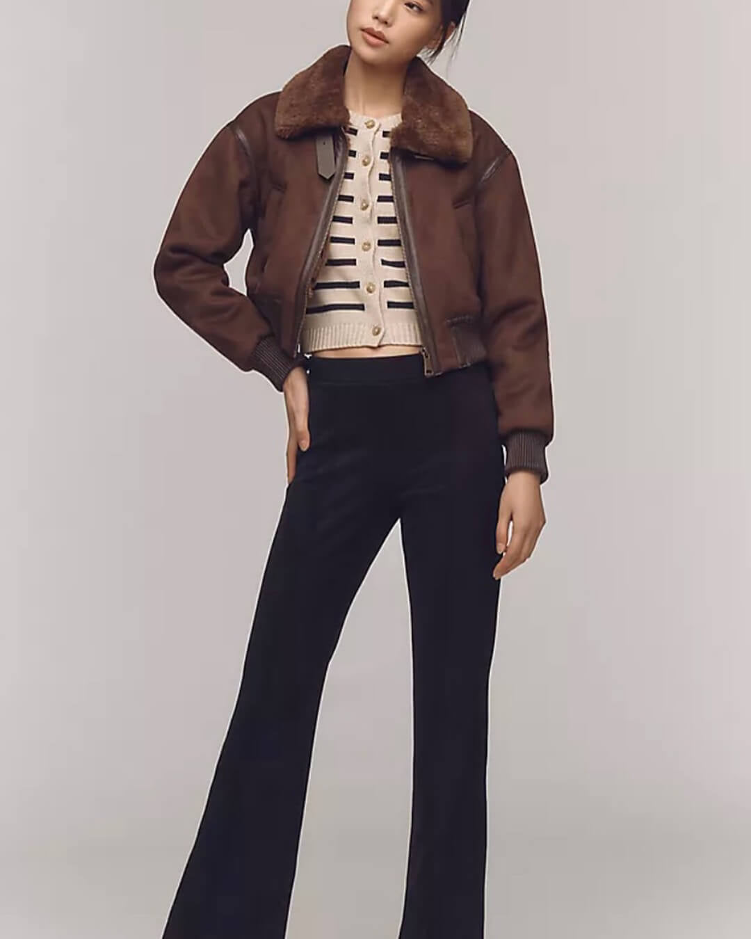 Chaqueta bomber corta de ante Esme