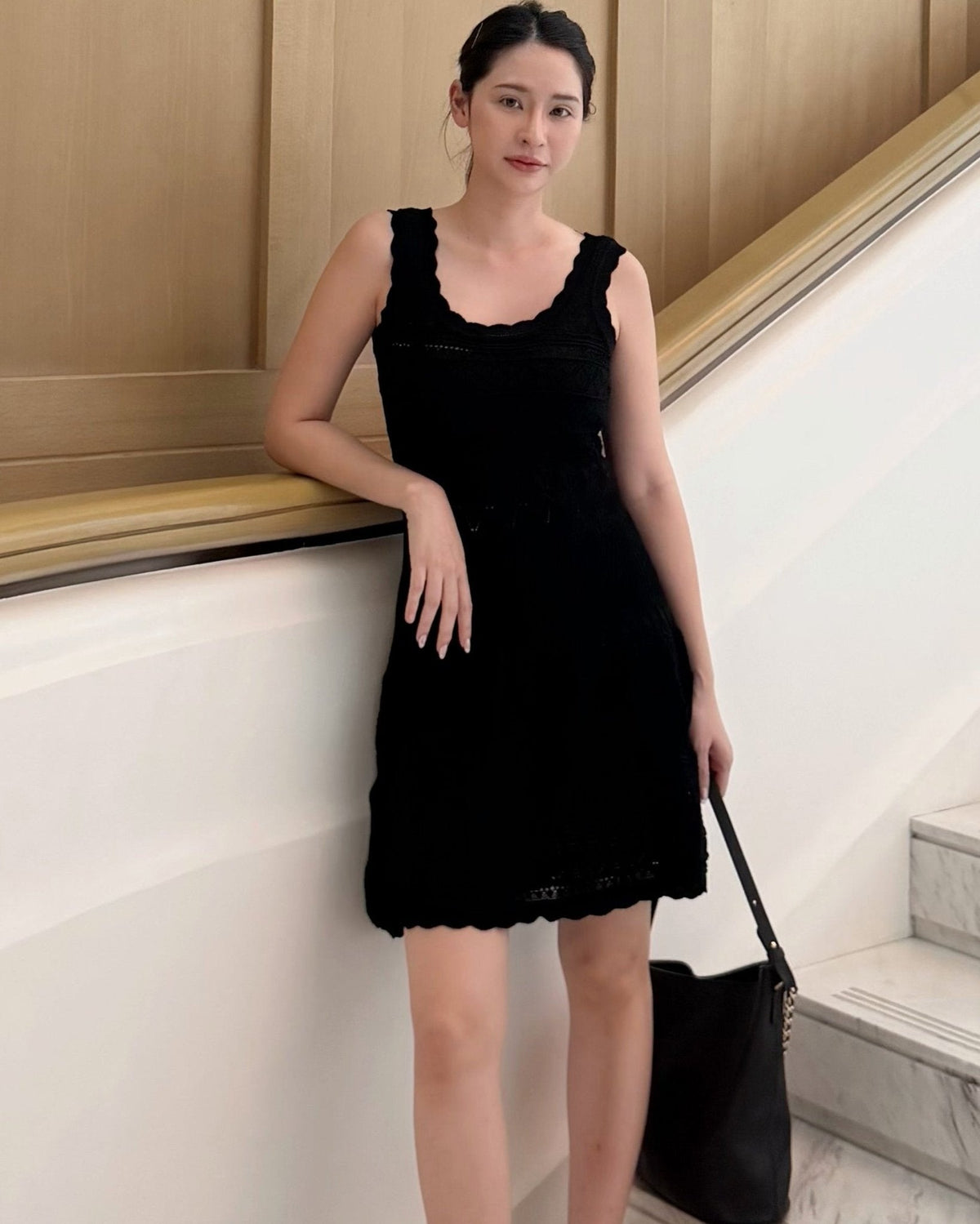Vestido midi de punto calado Esther