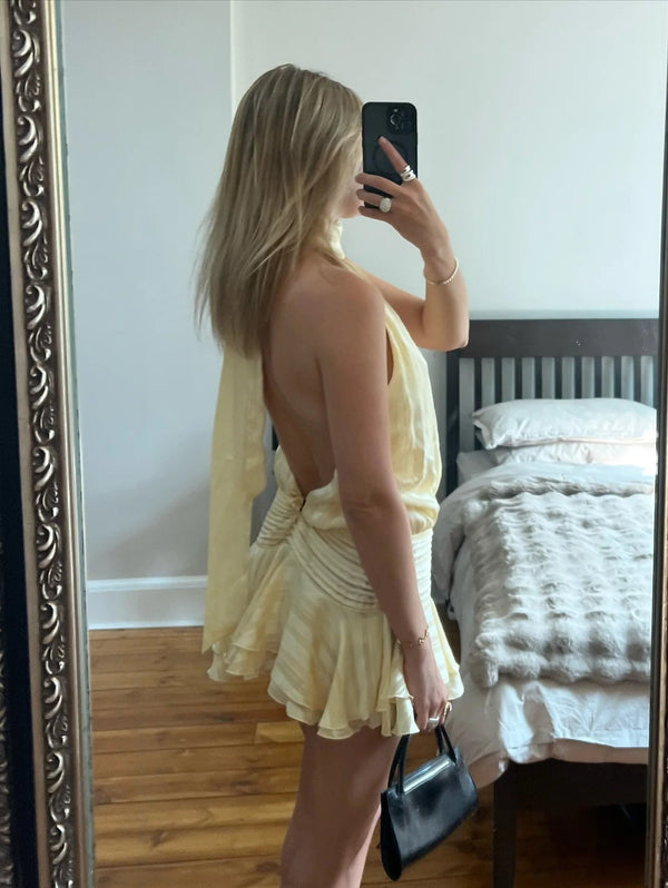 Vestido mini con espalda descubierta Ezra