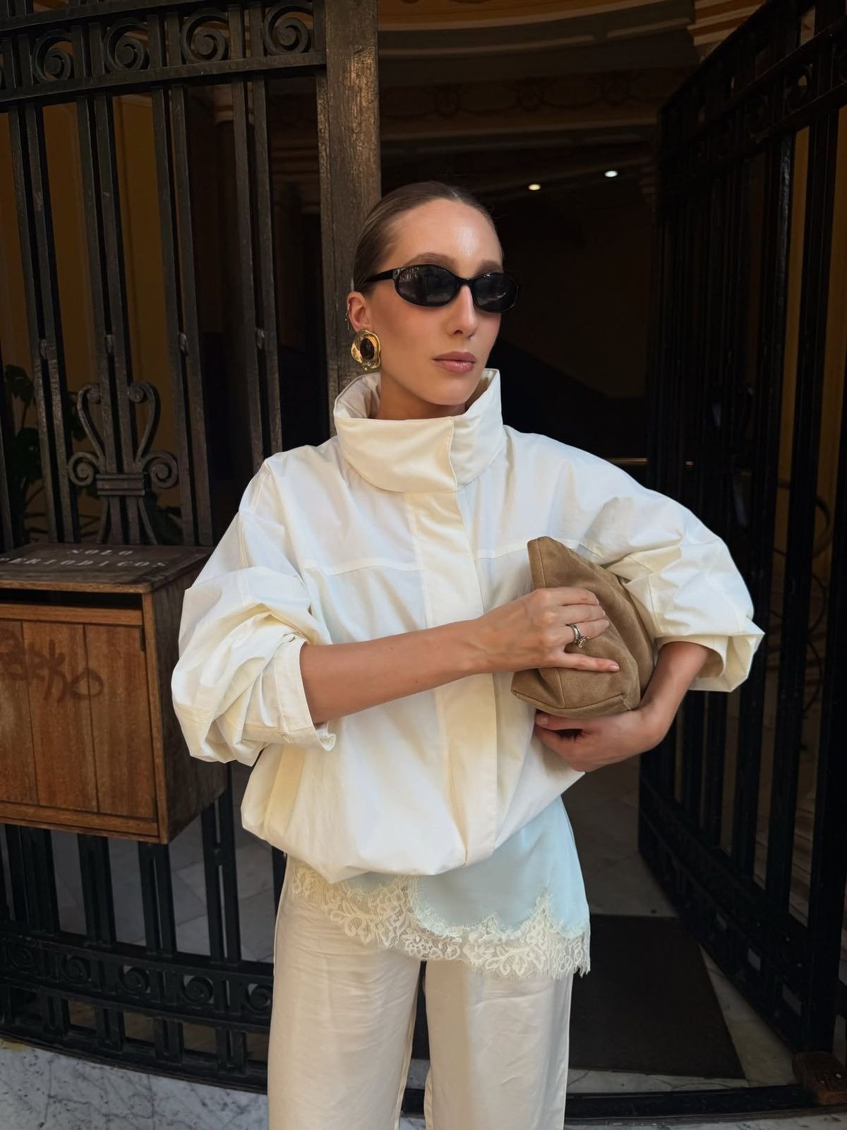 Chaqueta cortavientos Farah con cuello alto acampanado