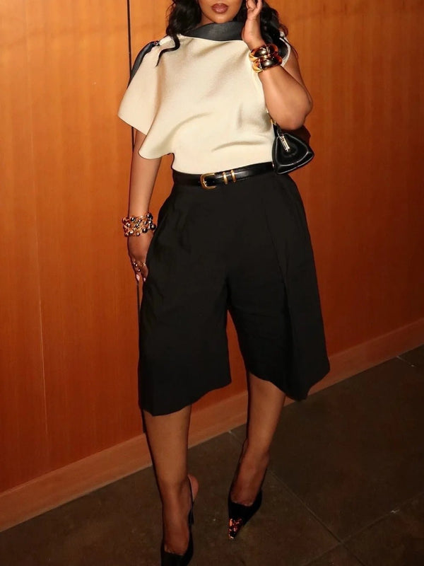 Florentine High Waist Bermuda Shorts with Belt