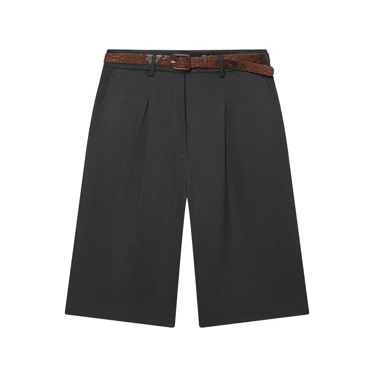 Pantalones cortos bermuda Florentine de cintura alta con cinturón