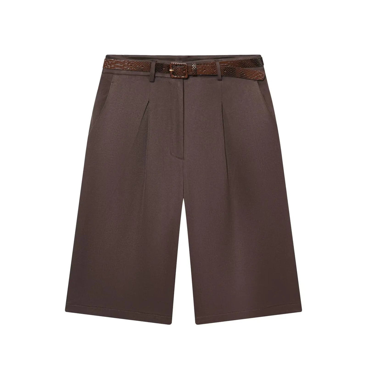 Pantalones cortos bermuda Florentine de cintura alta con cinturón