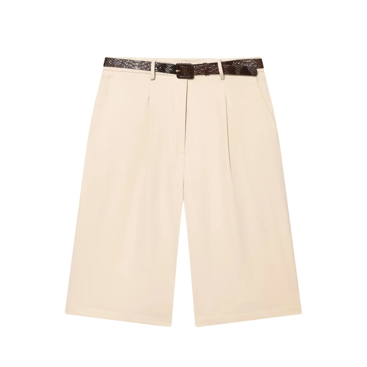 Pantalones cortos bermuda Florentine de cintura alta con cinturón