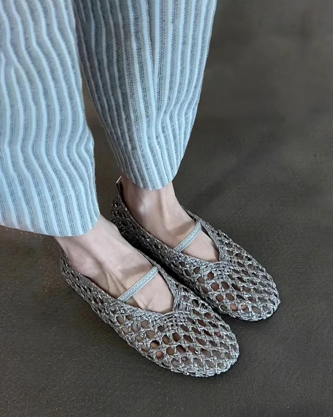 Zapatos planos tejidos calados Francesca