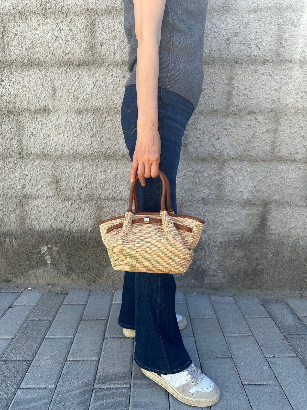 Bolso tote pequeño de tejido trenzado Francia