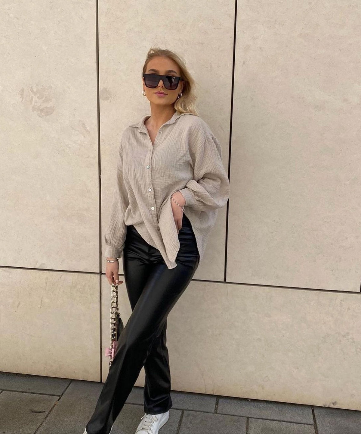 Blusa de muselina extragrande Freya