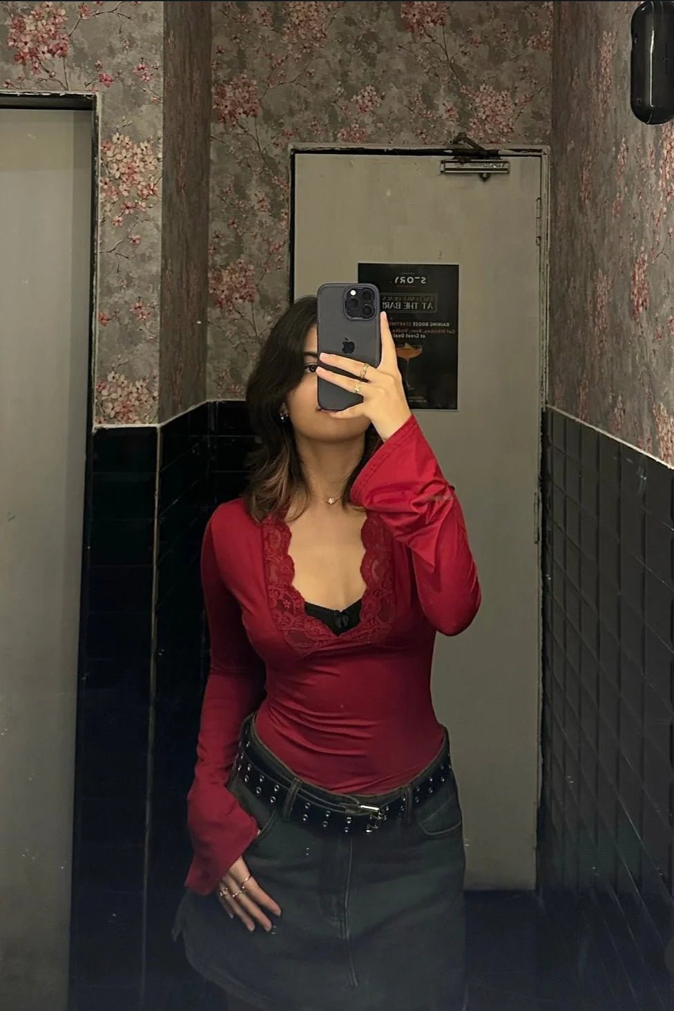 Top de encaje con mangas acampanadas Gaelle