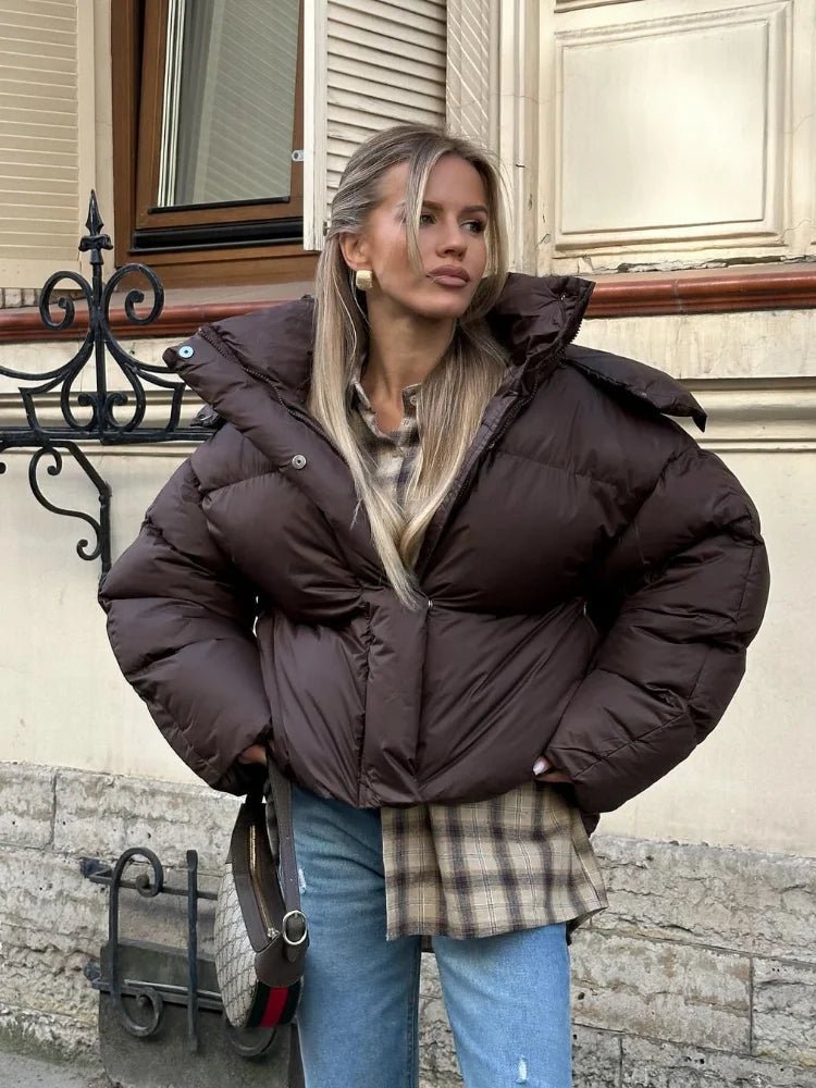 Chaqueta corta acolchada Gaia con capucha
