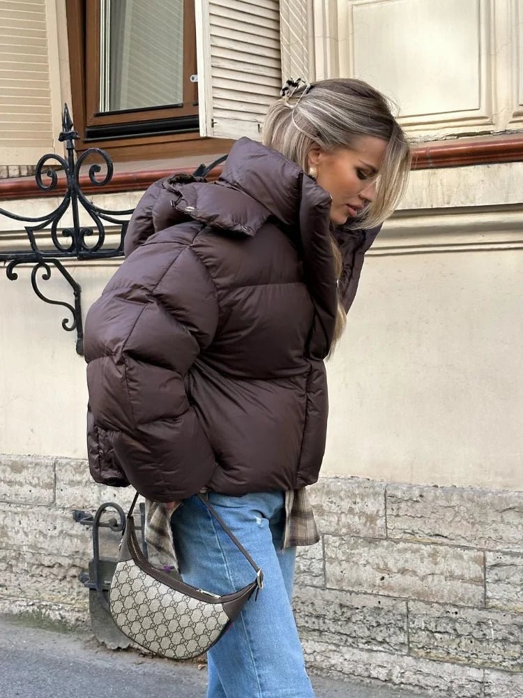 Chaqueta corta acolchada Gaia con capucha