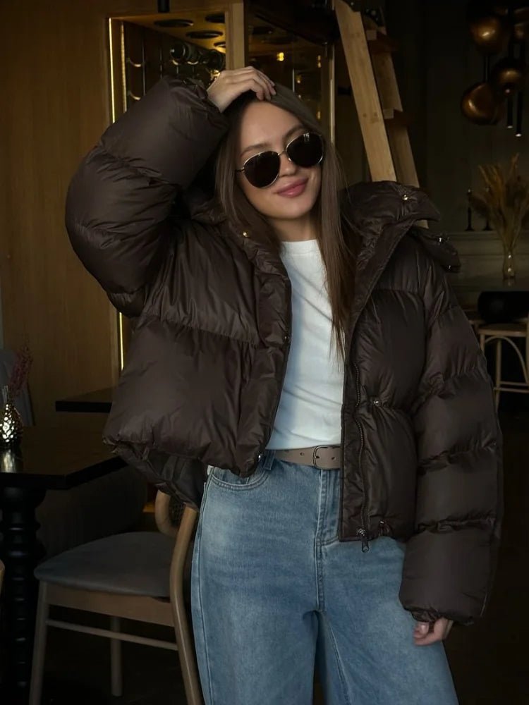 Chaqueta corta acolchada Gaia con capucha