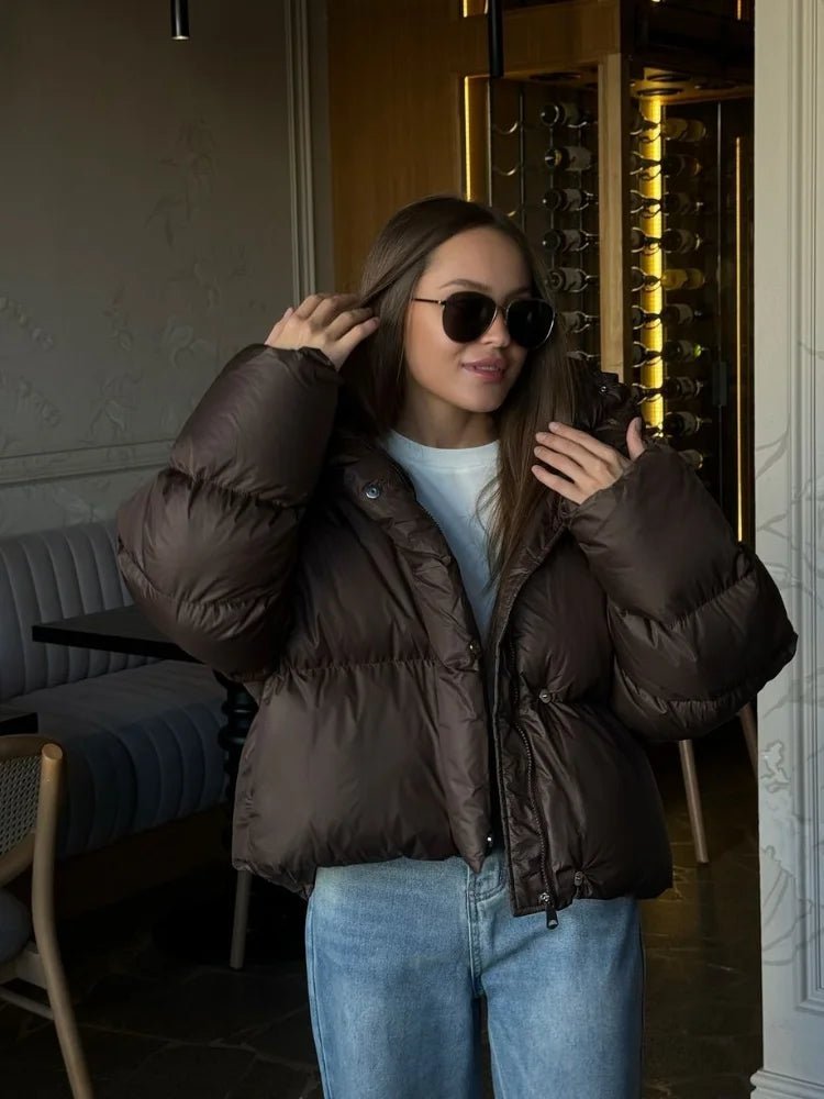Chaqueta corta acolchada Gaia con capucha