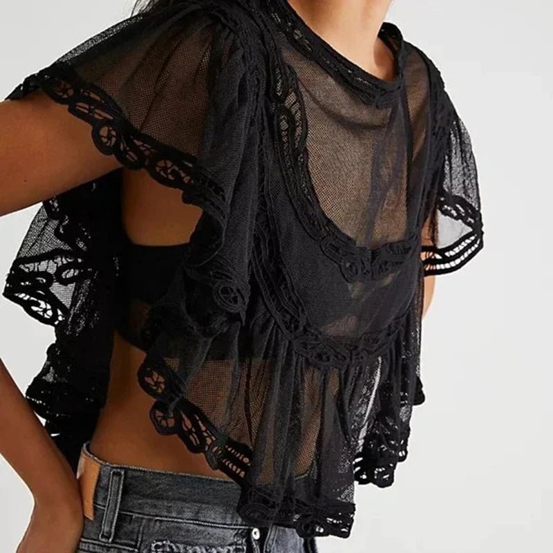Blusa de gasa transparente Genevra