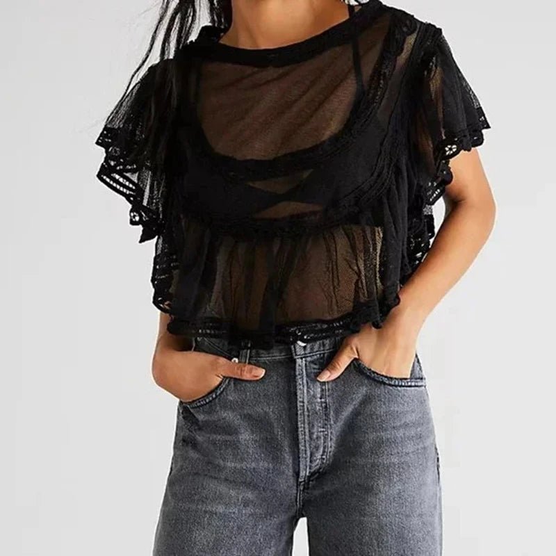Blusa de gasa transparente Genevra