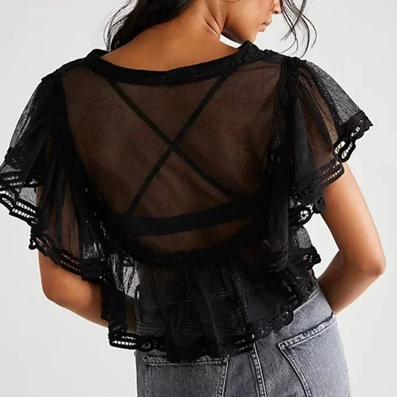 Blusa de gasa transparente Genevra
