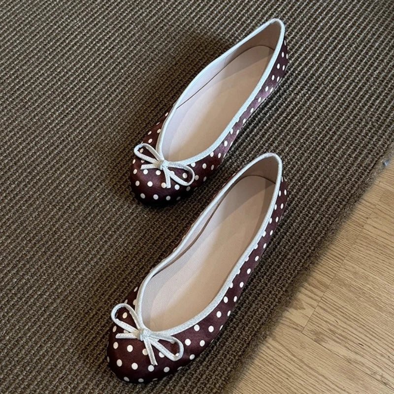 Georgette Polka Dot Ballet Flats