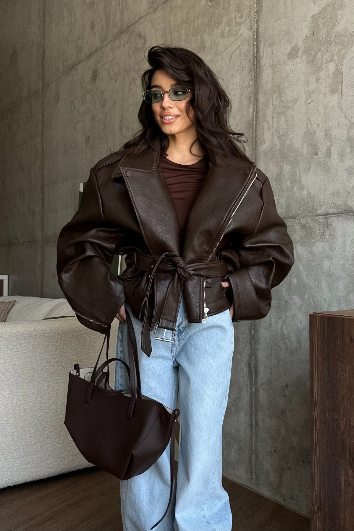 Chaqueta de cuero vegano Gertrude