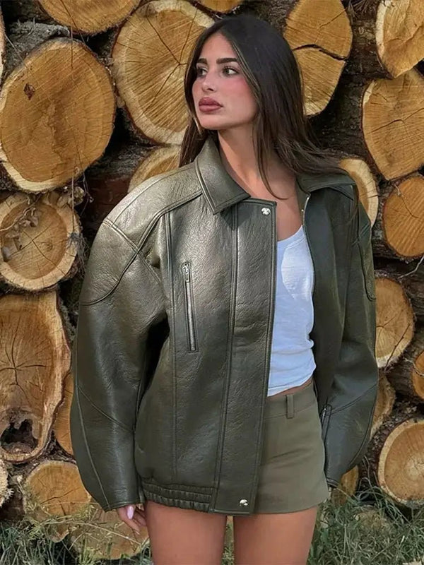 Chaqueta bomber de piel sintética Gina