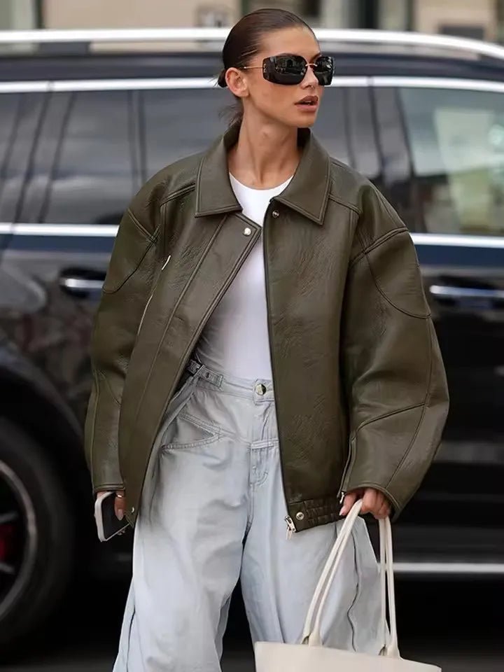 Chaqueta bomber de piel sintética Gina
