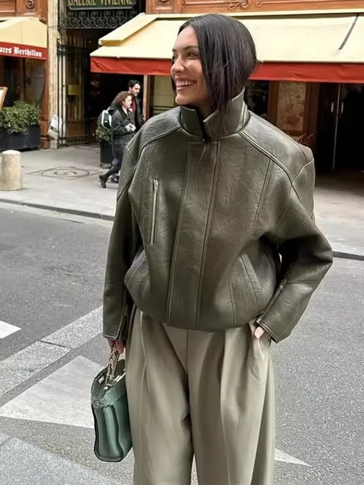 Chaqueta bomber de piel sintética Gina
